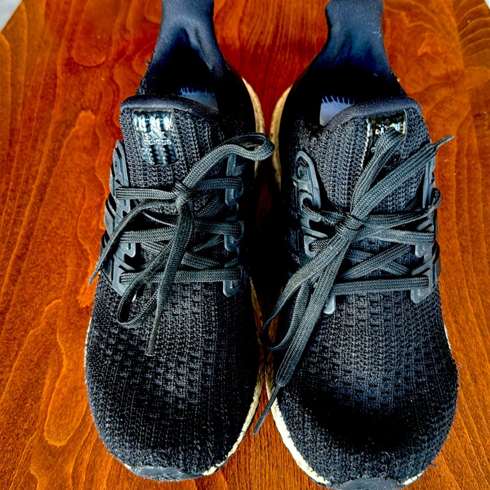 Adidas UltraBoost running shoe, black with white sole